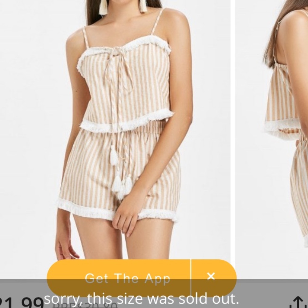 Almond Tassels Shorts Set ~ NWT